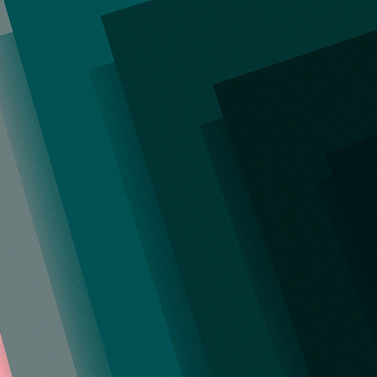 Waves of shaded color, interrupted at regular intervals by hard edges