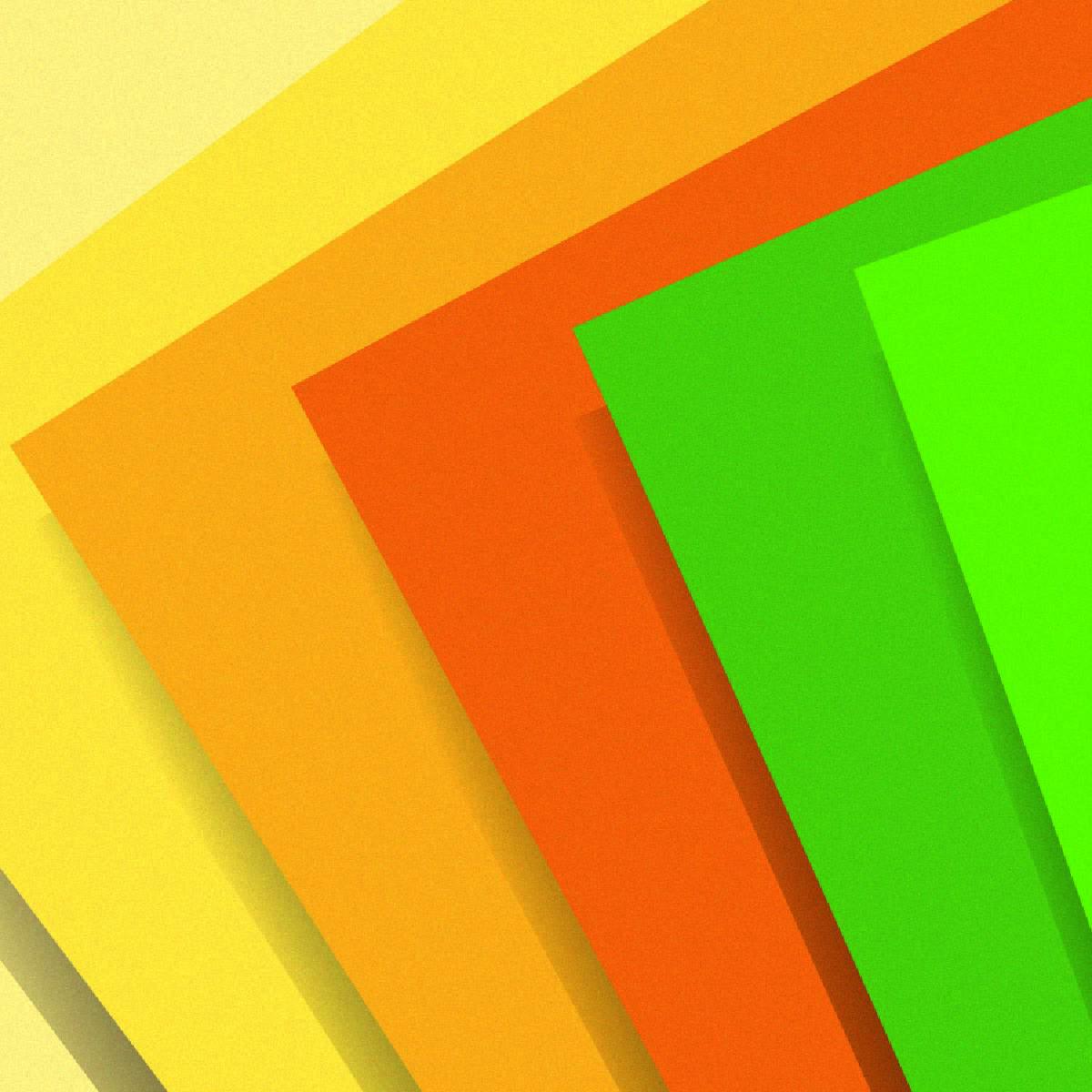 Waves of shaded color, interrupted at regular intervals by hard edges