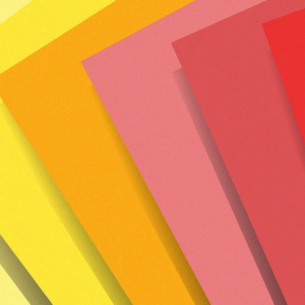 Waves of shaded color, interrupted at regular intervals by hard edges