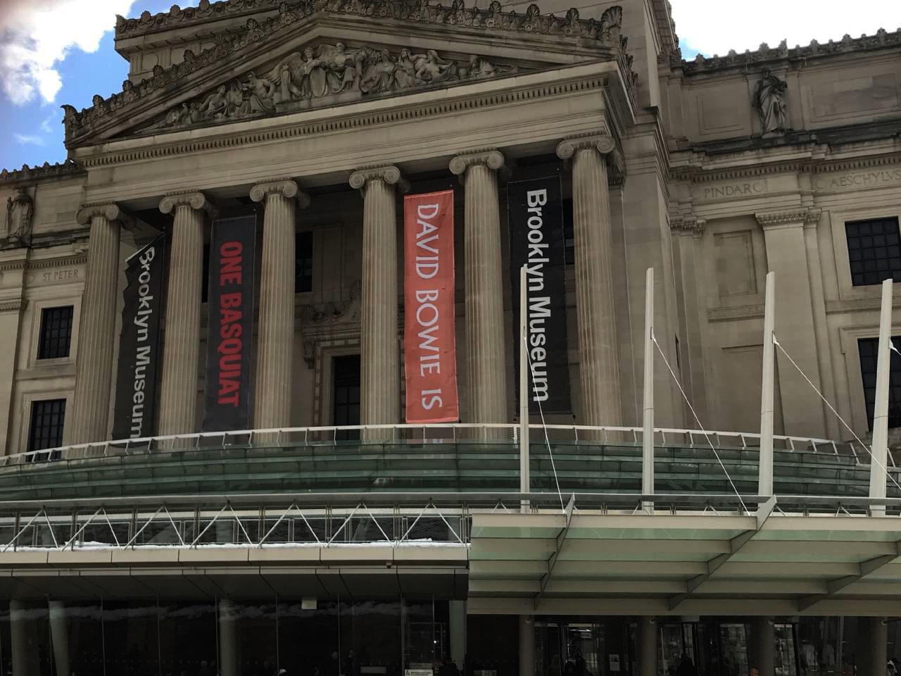 A picture showing the Brooklyn Museum in March 2018, when the David Bowie Is exhibition was showing there.